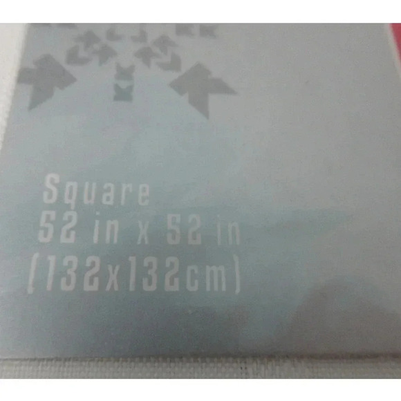 NEW Trim a Home Fabric Tablecloth Satin Stripe Polyester 52” X 52” Square White - Picture 3 of 5